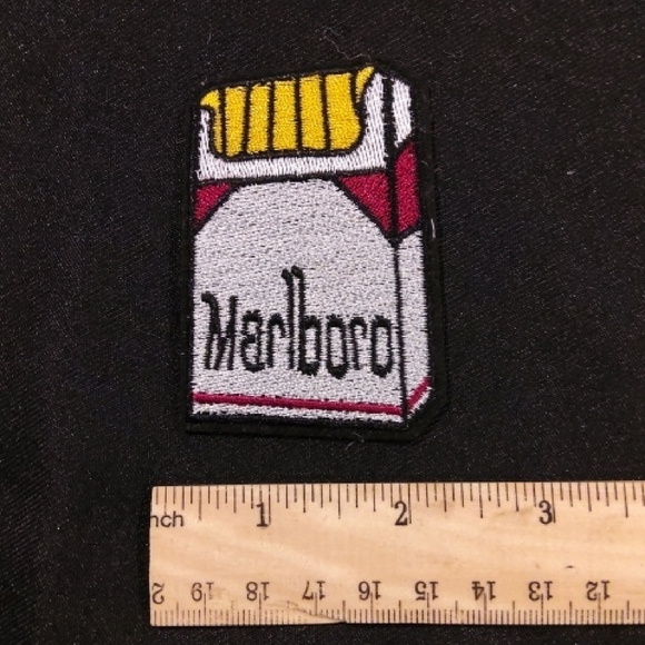 Marlboro Embroidered Patch with Red and Yellow Accents Iron On - Picture 2 of 2